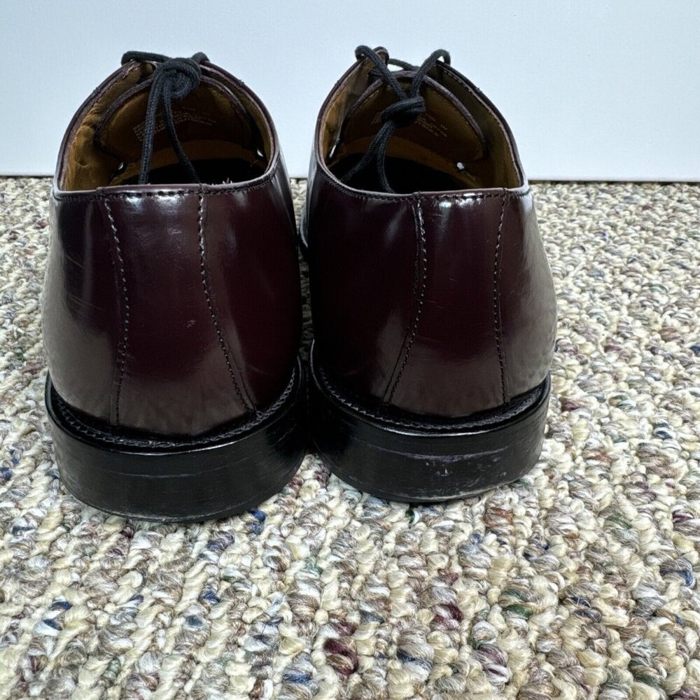 Bostonian Mens SIZE 10 W BURGUNDY Leather Outsole Classics LUXE Oxford Shoes - Picture 5 of 10